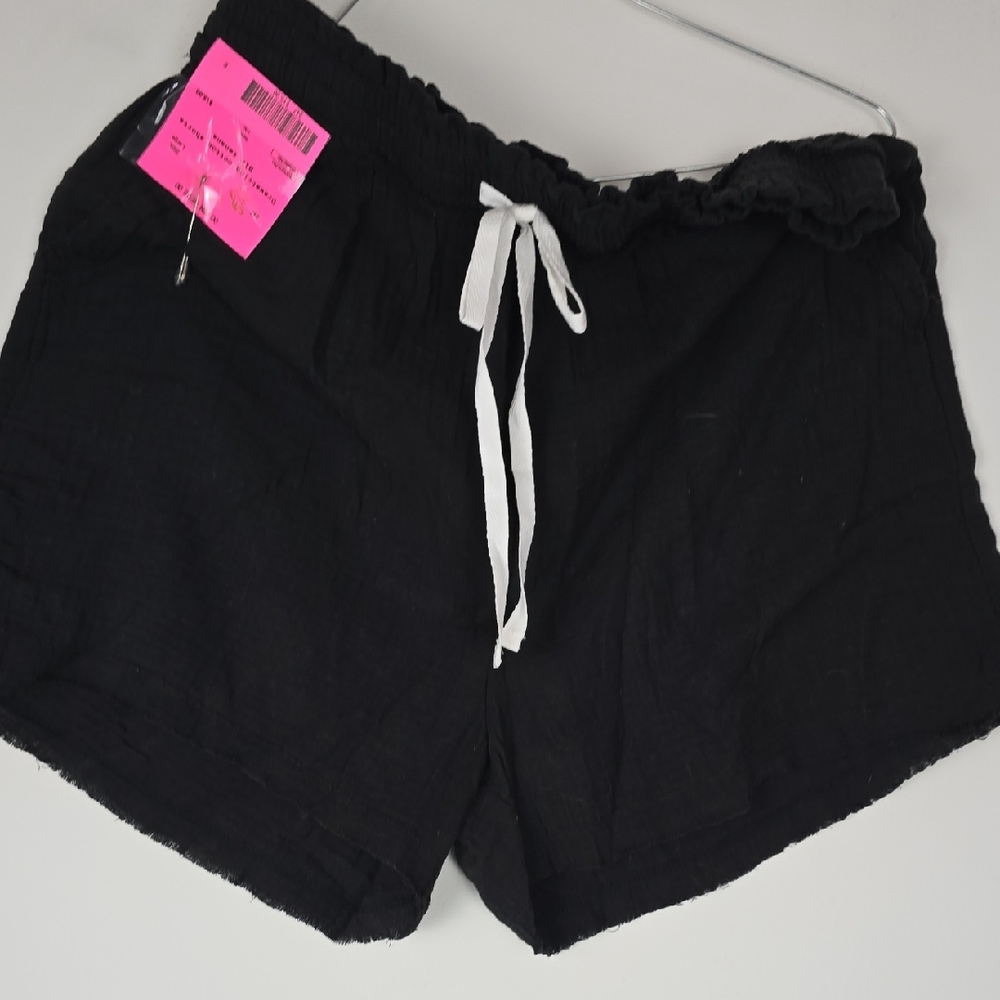 Black Linen Women's Shorts